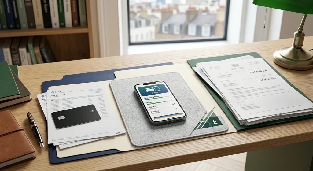 Editorial illustration of debit card, e-wallet and bank transfer payment routes